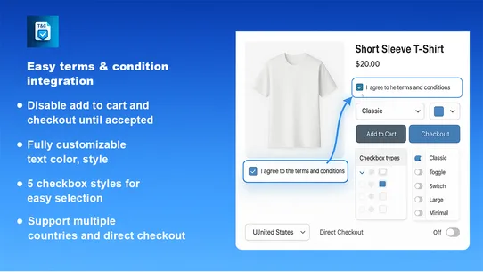 TC Term and Condition Checkbox screenshot