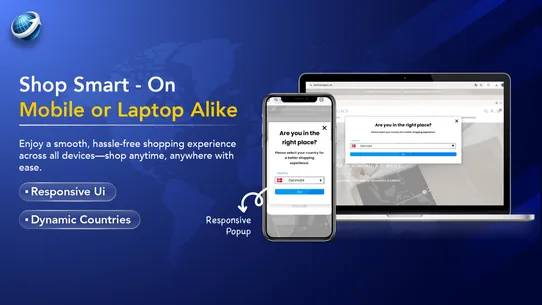 Geolocation country redirect screenshot