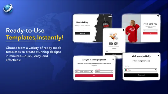 Geolocation country redirect screenshot