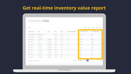 Merchbees Inventory Value screenshot