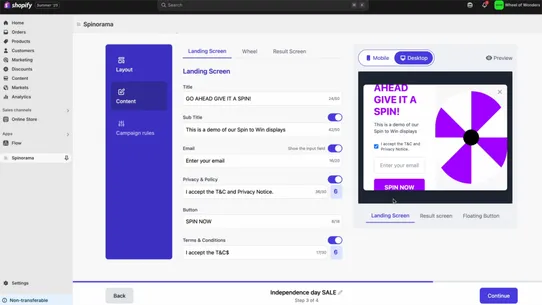 Spinorama screenshot