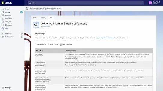 Advanced Admin Email Alerts screenshot