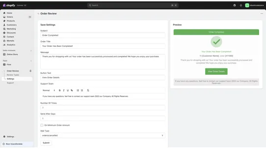 EasyOrder Review screenshot