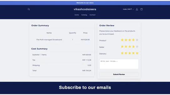 EasyOrder Review screenshot