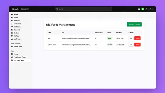 RSS News Block screenshot