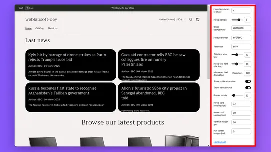 RSS News Block screenshot