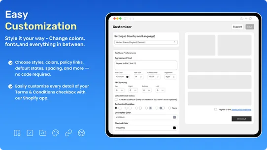 TC Term and Condition Checkbox screenshot