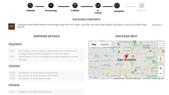 Parcelecho Map Order Tracking screenshot