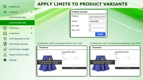 KOR Order Limit Quantity screenshot