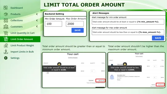 KOR Order Limit Quantity screenshot