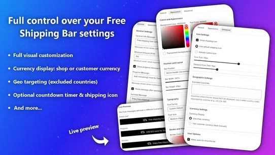 Smart Free Shipping Bar screenshot