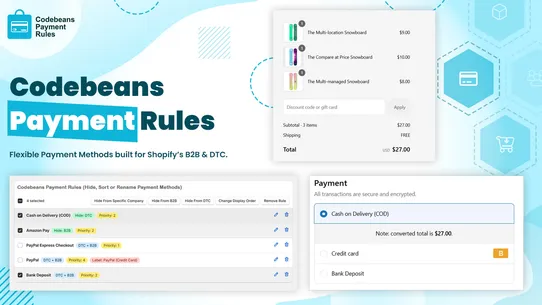 Codebeans Payment Rules screenshot