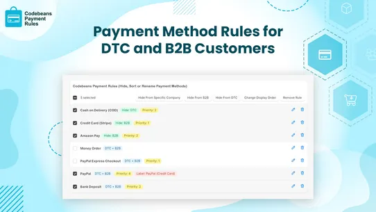 Codebeans Payment Rules screenshot