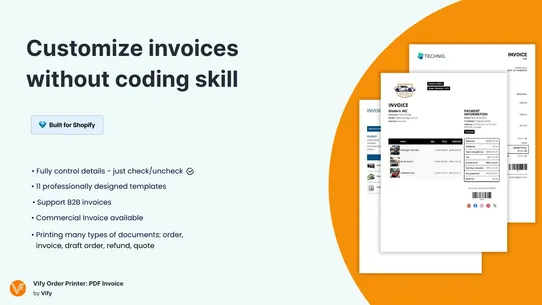 Vify Order Printer PDF Invoice screenshot