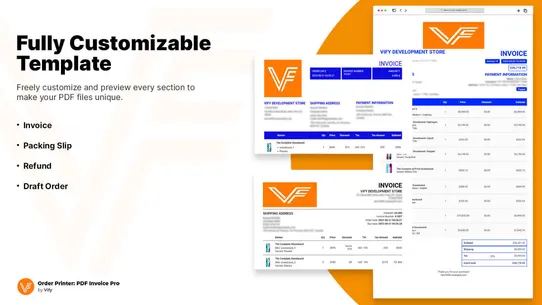 Vify Order Printer PDF Invoice screenshot