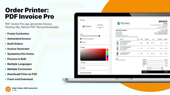 Vify Order Printer PDF Invoice screenshot