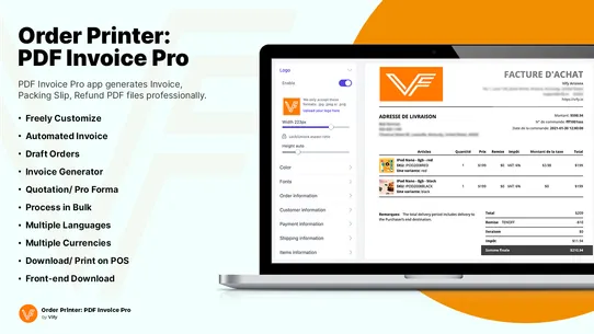 Vify Order Printer PDF Invoice screenshot