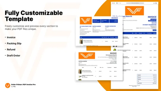 Vify Order Printer PDF Invoice screenshot
