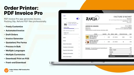 Vify Order Printer PDF Invoice screenshot