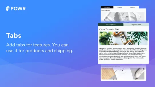 POWR Product Tabs screenshot