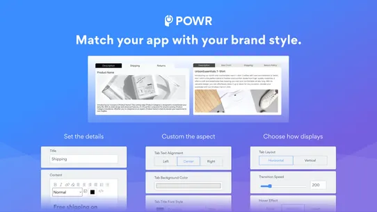 POWR Product Tabs screenshot