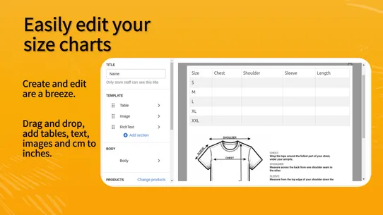 Dsize: Size Chart Dropshipping screenshot