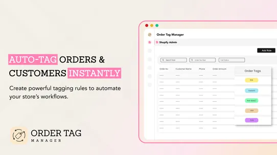 Order Tag Manager screenshot