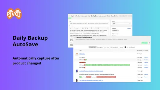 PIVOT Version Vault screenshot