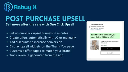 Rebuy X Post Purchase Upsell screenshot
