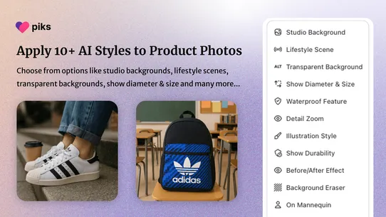 Piks: AI Product Photo &amp; Video screenshot