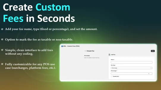 WBL ‑ Custom Fees (POS) screenshot