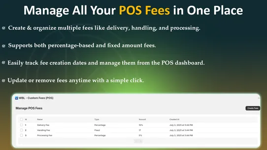 WBL ‑ Custom Fees (POS) screenshot