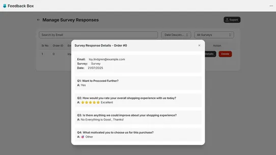Feedback Box screenshot