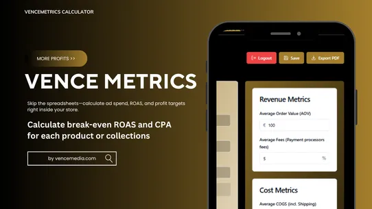 VenceMetrics Calculator screenshot