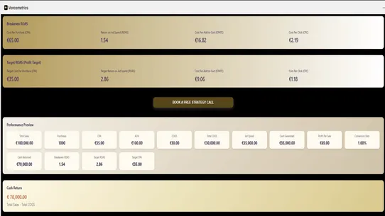 VenceMetrics Calculator screenshot