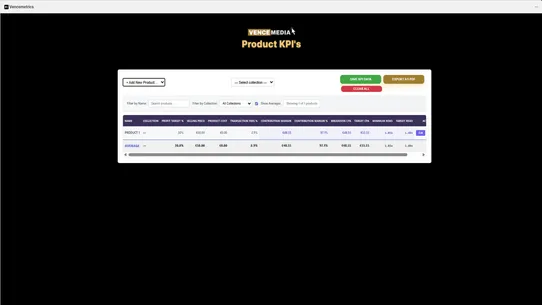 VenceMetrics Calculator screenshot