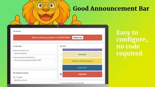 Good Announcement Bar screenshot