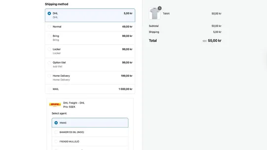 Logtrade checkout screenshot