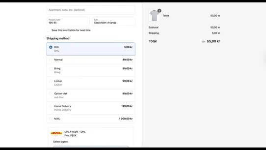 Logtrade checkout screenshot