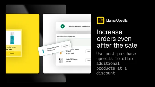 Llama Upsells screenshot