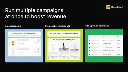 Llama: Cart Drawer &amp; Upsells screenshot