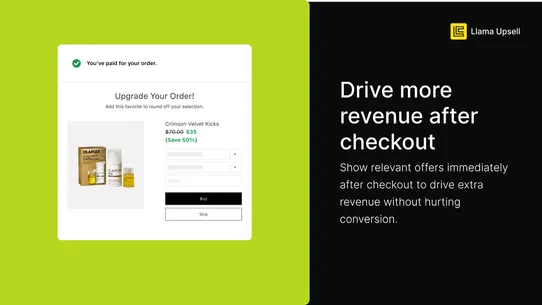 Llama: Cart Drawer &amp; Upsells screenshot