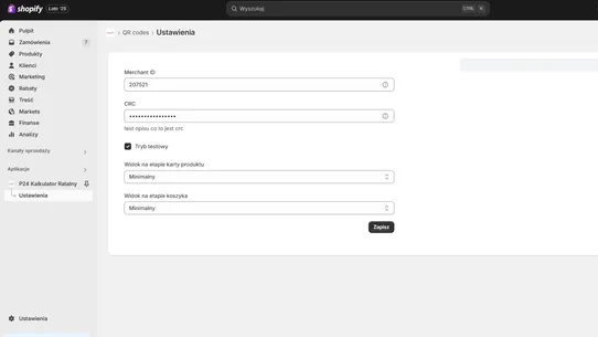 Przelewy24 Raty ‑ kalkulator screenshot