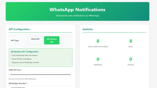 wCRM ‑ Transactional Notifier screenshot