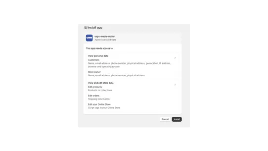 USPS Media Mail Mailer screenshot