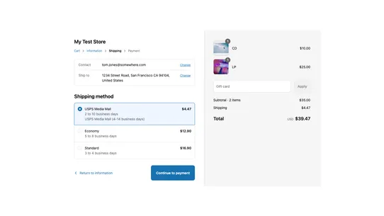 USPS Media Mail Mailer screenshot