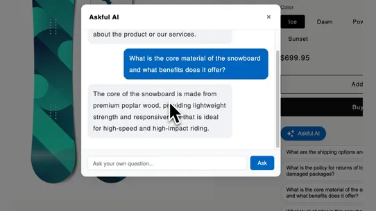 Askful AI Product Chat &amp; FAQ screenshot
