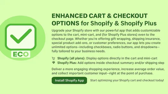 Enhanced Checkout Options screenshot