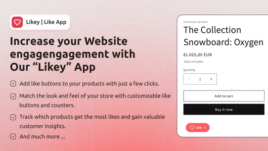 Likey‑Like, Engage &amp; Analytics screenshot