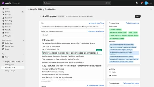 Blogify: AI Blog Post Builder screenshot